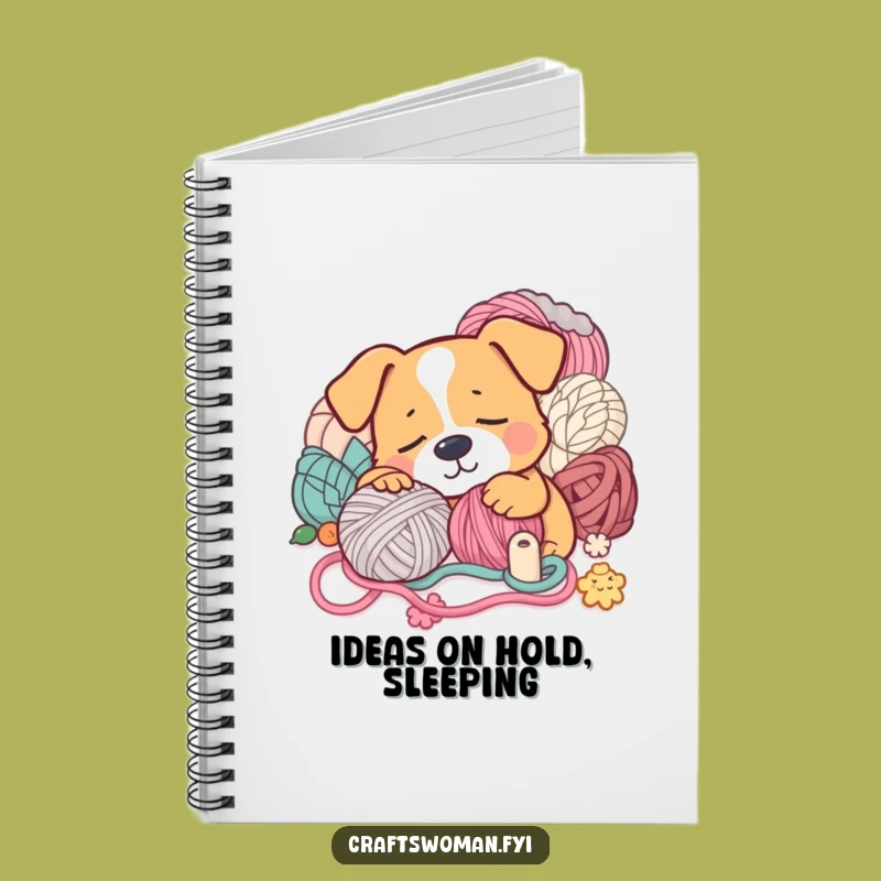Funny Sleepy Dog Yarn Notebook: Jot Down Ideas with Humorous Style