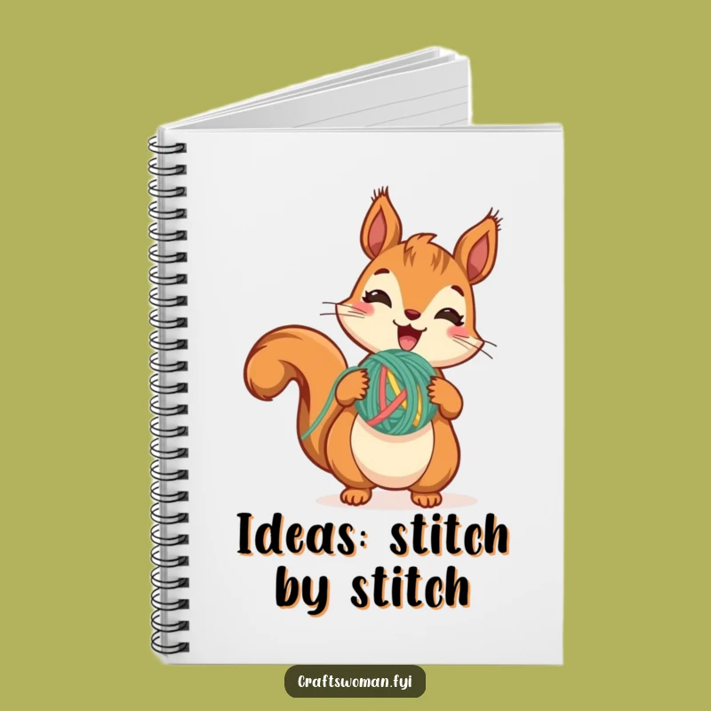 Funny Squirrel Yarn Notebook: Crafty Notes for Your Creative Ideas Gift