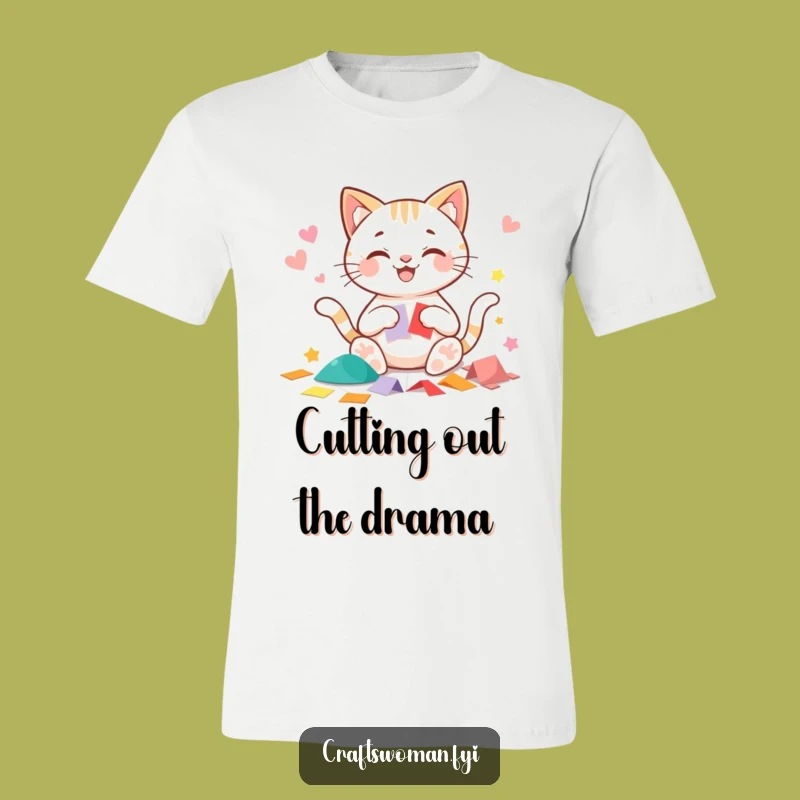 Funny Cat Paper Art T-Shirt - Sharp & Hilarious Craft Apparel