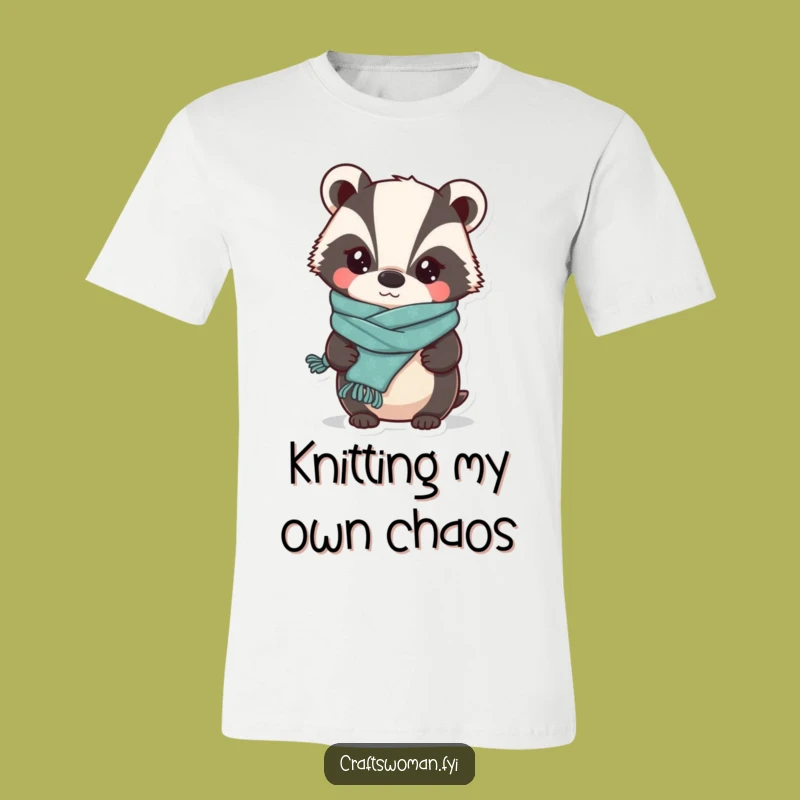 Funny Badger Knitter T-Shirt: Hilarious Handmade Humor, a Perfect Funny Gift for Crafters!
