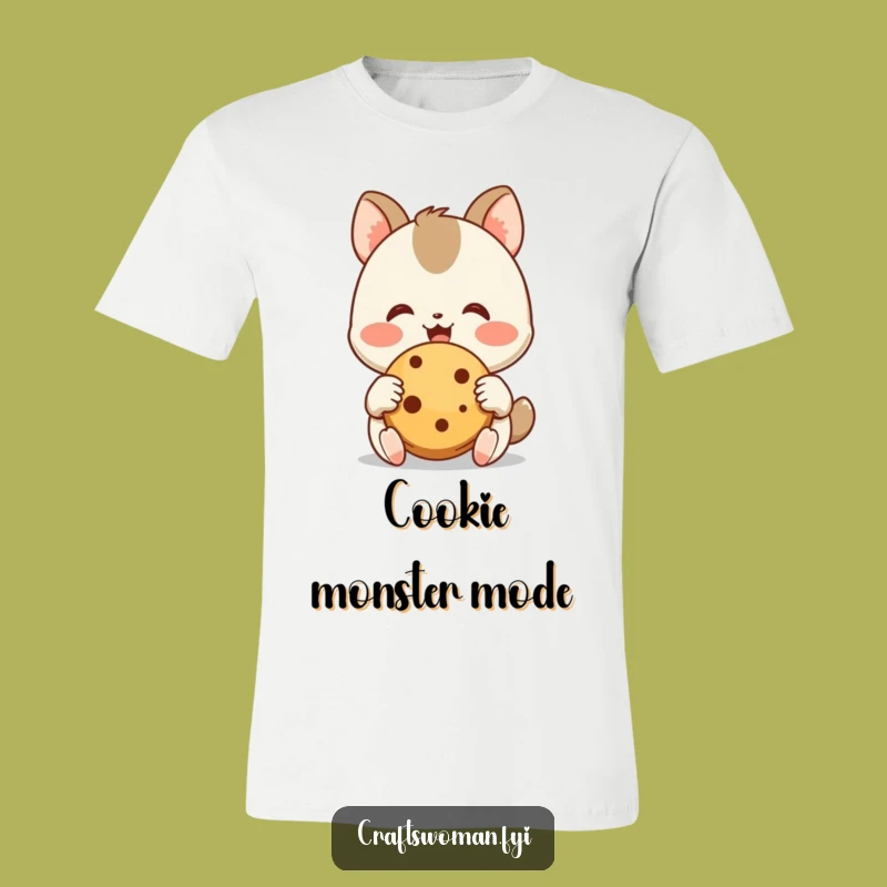 Funny Cookie Fan T-Shirt: Adorable Animal Enjoys Baked Goods
