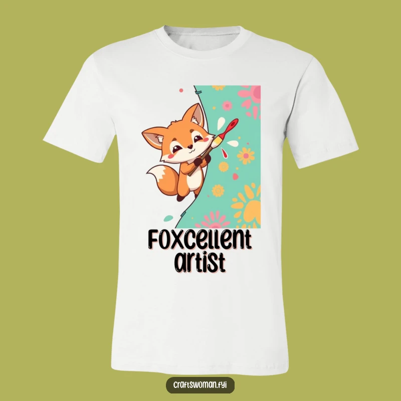 Funny Fox Painter T-Shirt: Artful Expression, Perfect Gift for Creatives!