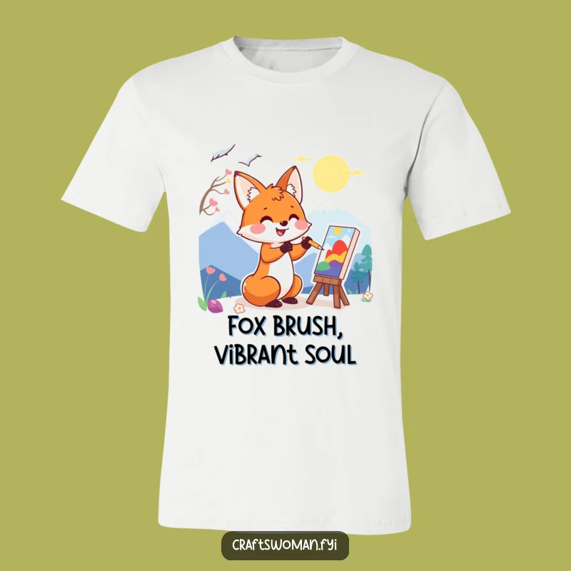 Funny Fox Painter T-Shirt: Wear Your Enthusiasm for Art & Laughter
