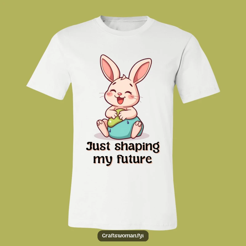 Funny Happy Rabbit Clay Sculpting T-Shirt - Hilarious Hobby Gift