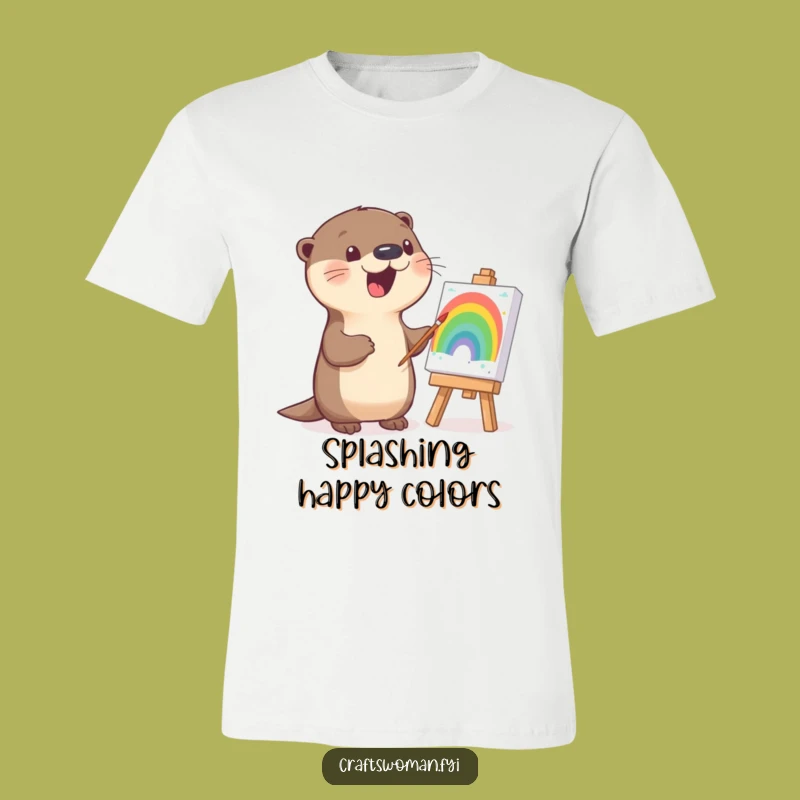 Funny Otter Rainbow T-Shirt: Wearable Art for Joyful and Creative Spirits