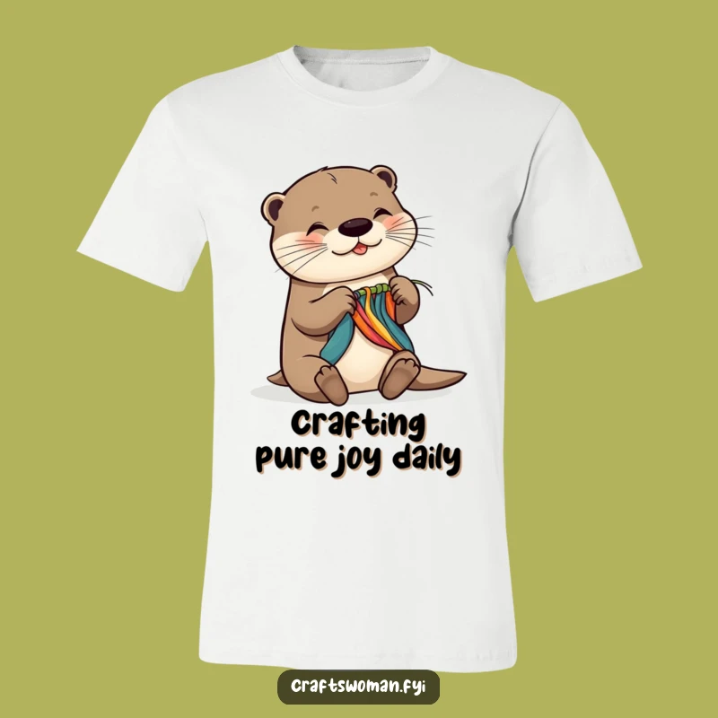 Funny Otter T-Shirt: Happy Otter Weaving, Great Funny Gift for Crafty People