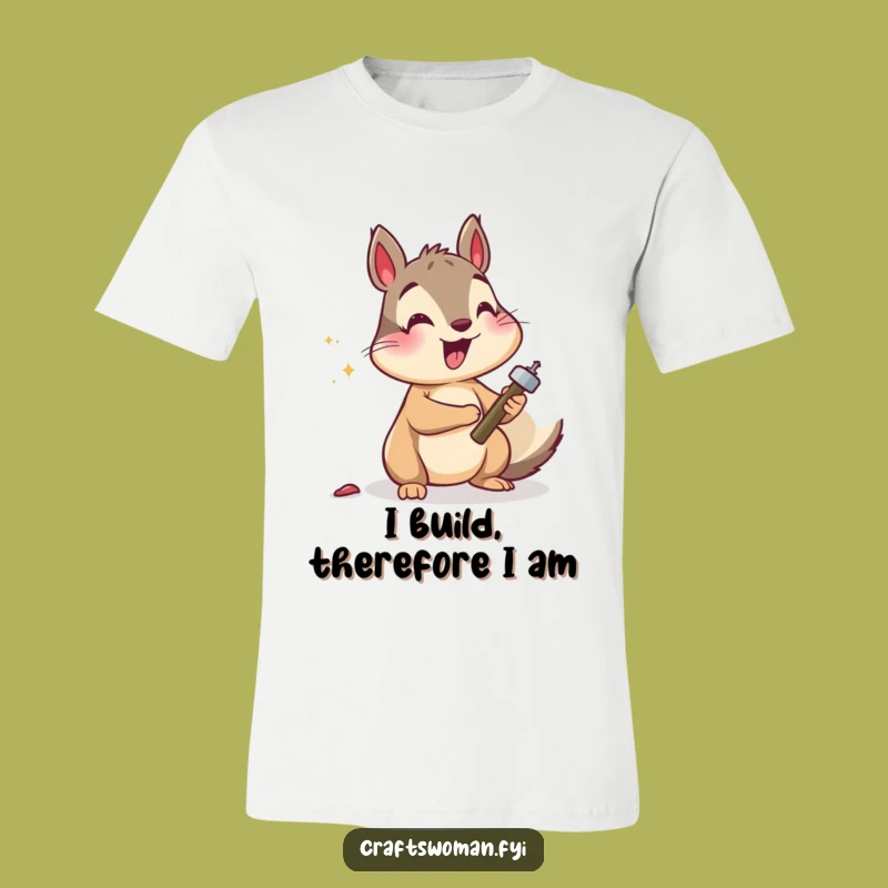 Funny Squirrel Hammering T-Shirt: Hilarious Crafting Tee for Busy Bees and Animal Fans