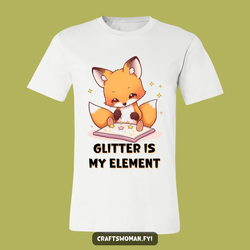 Funny Fox Glitter Stars T-Shirt: Creative and Hilarious Tee for DIY Fans
