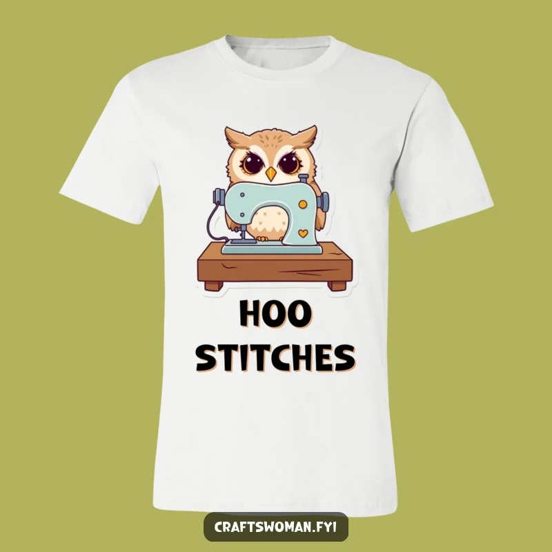 Funny Owl Sewing T-Shirt - 'Wise Stitcher' Tee for Crafters