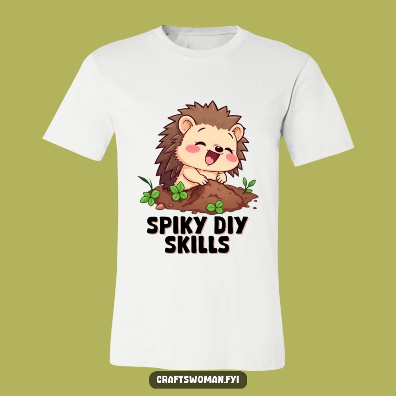 Funny Hedgehog Hammer T-Shirt: DIY Humor Design for Tiny Project Masters