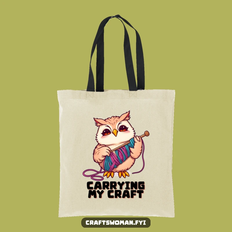 Funny Owl Craft Tote Bag - Carry Your Supplies With Joyful Style