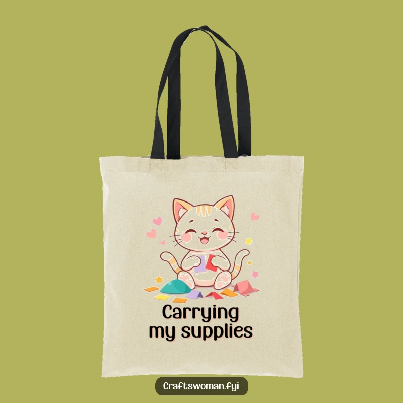 Funny Cat Paper Shapes Tote Bag - Stylish & Hilarious Carry-All