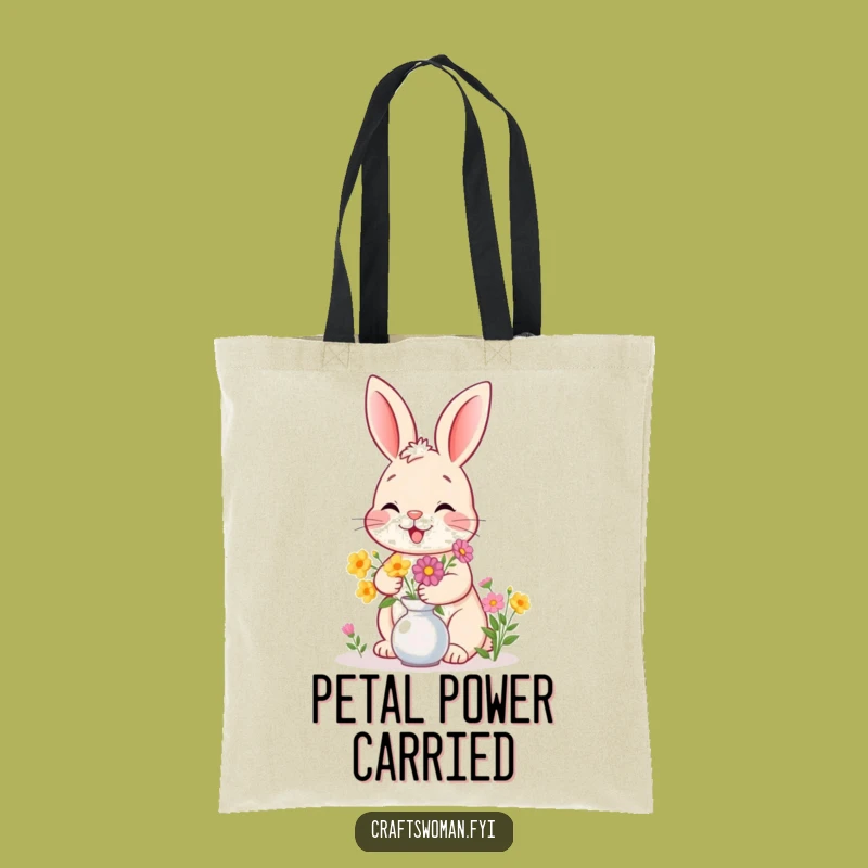 Funny Bunny Flower Tote Bag: Charming and Hilarious Carry-all for Gardeners