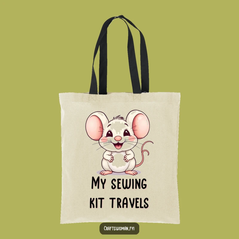 Funny Mouse Weaver Tote Bag: Carry Your Supplies with Hilarious Crafting Pride, a Perfect Funny Gift!