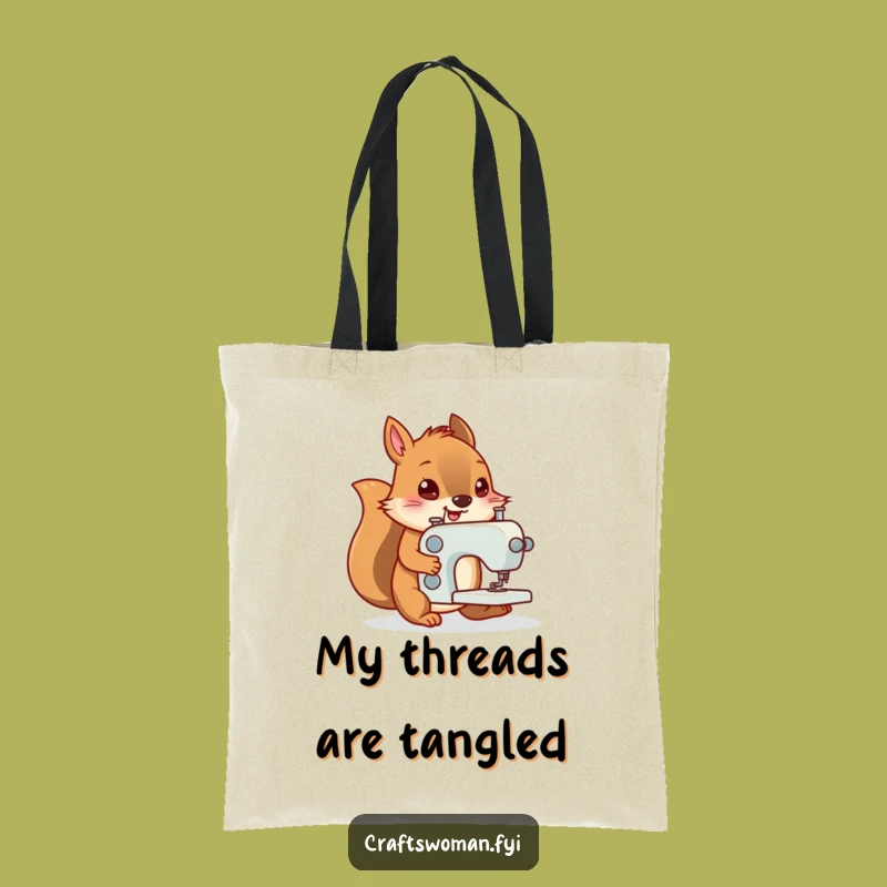 Funny Squirrel Sewing Tote Bag - A Hilarious Gift for DIY Projects