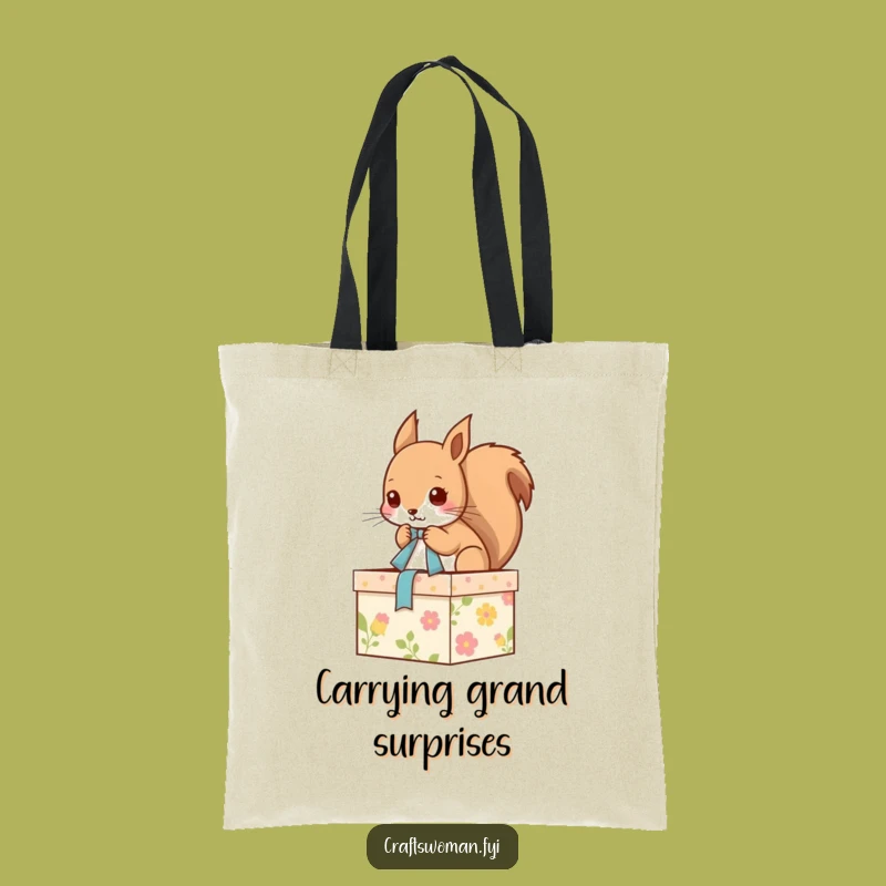 Funny Squirrel Tote Bag: Chic Squirrel Decorating Box, Ideal Funny Gift for Shoppers