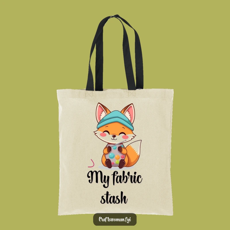 Kawaii Fox Sewing Tote Bag: Carry Your Craft Supplies, Adorable Accessory, Awesome Funny Gift