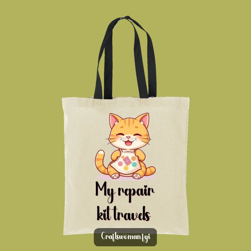 Funny Cat Apron Tote Bag: Joyful Stitcher, Stylish & Hilarious Gift