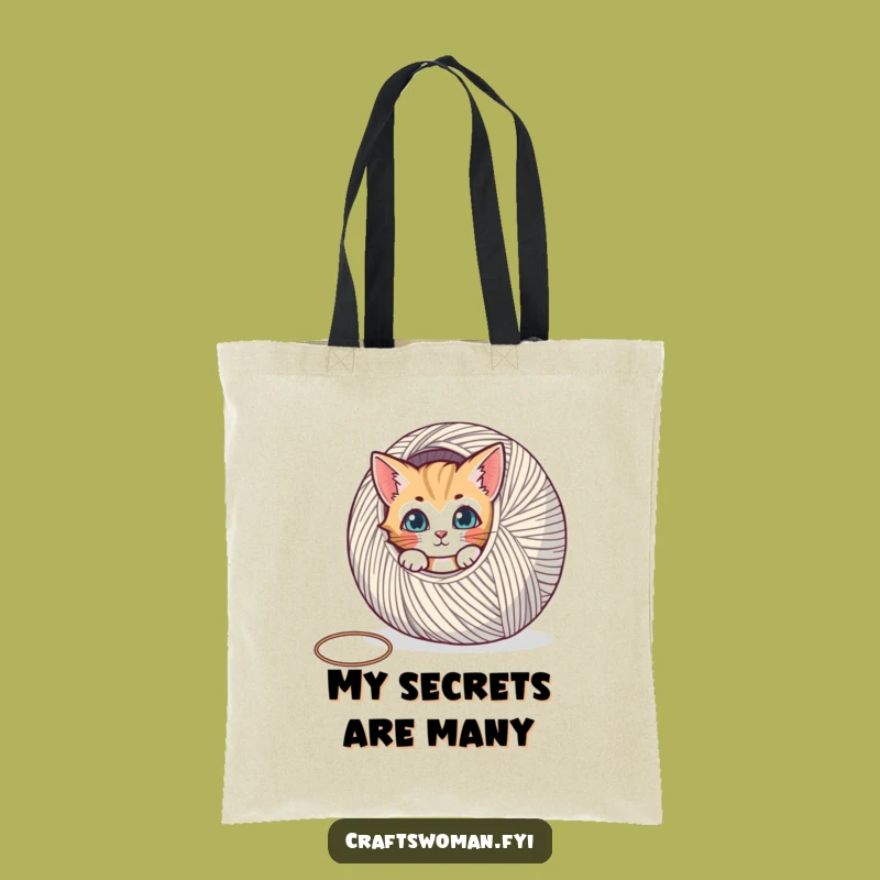 Funny Cat Yarn Tote Bag - A Hilarious Gift for Craft Enthusiasts