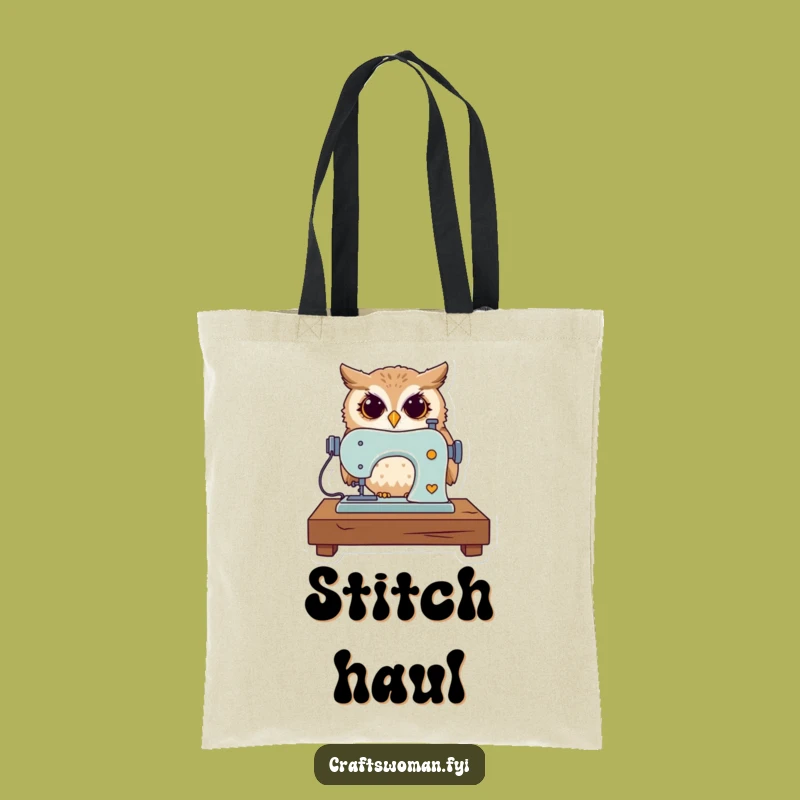 Funny Owl Tote Bag - Carry Your Sewing Supplies with Owl Intelligence
