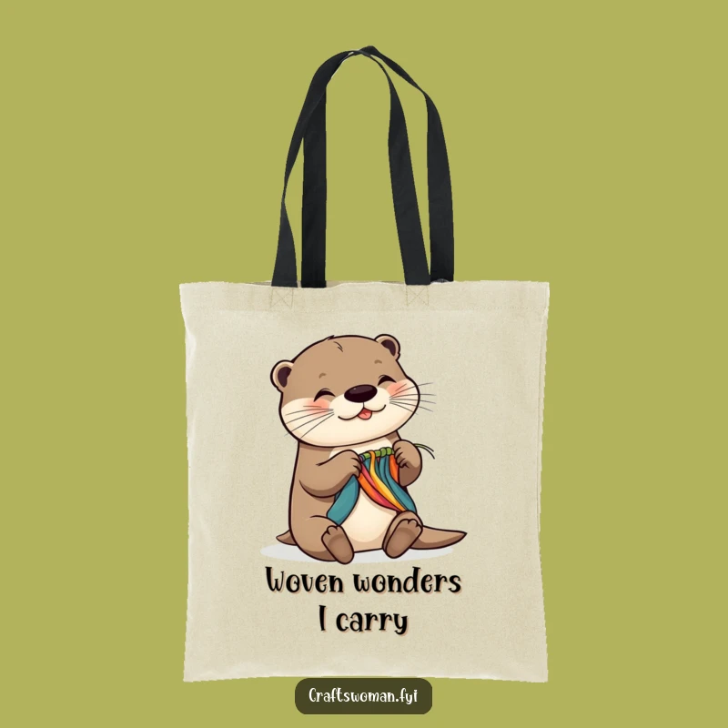 Funny Otter Tote Bag: Stylish Otter Weaving, Chic Funny Gift for Artists
